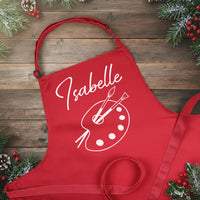Personalised Painting Apron - Custom Name, Adjustable Fabric, Durable Cotton Blend