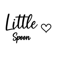 Flat artwork: script 'Little' with an outline heart and 'Spoon' below - iron-on vinyl transfer design