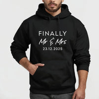 Thumbnail for Customised Newlywed Hoodie - 'Finally Mr & Mrs' - Celebratory Wedding Hoodie - DENMARY