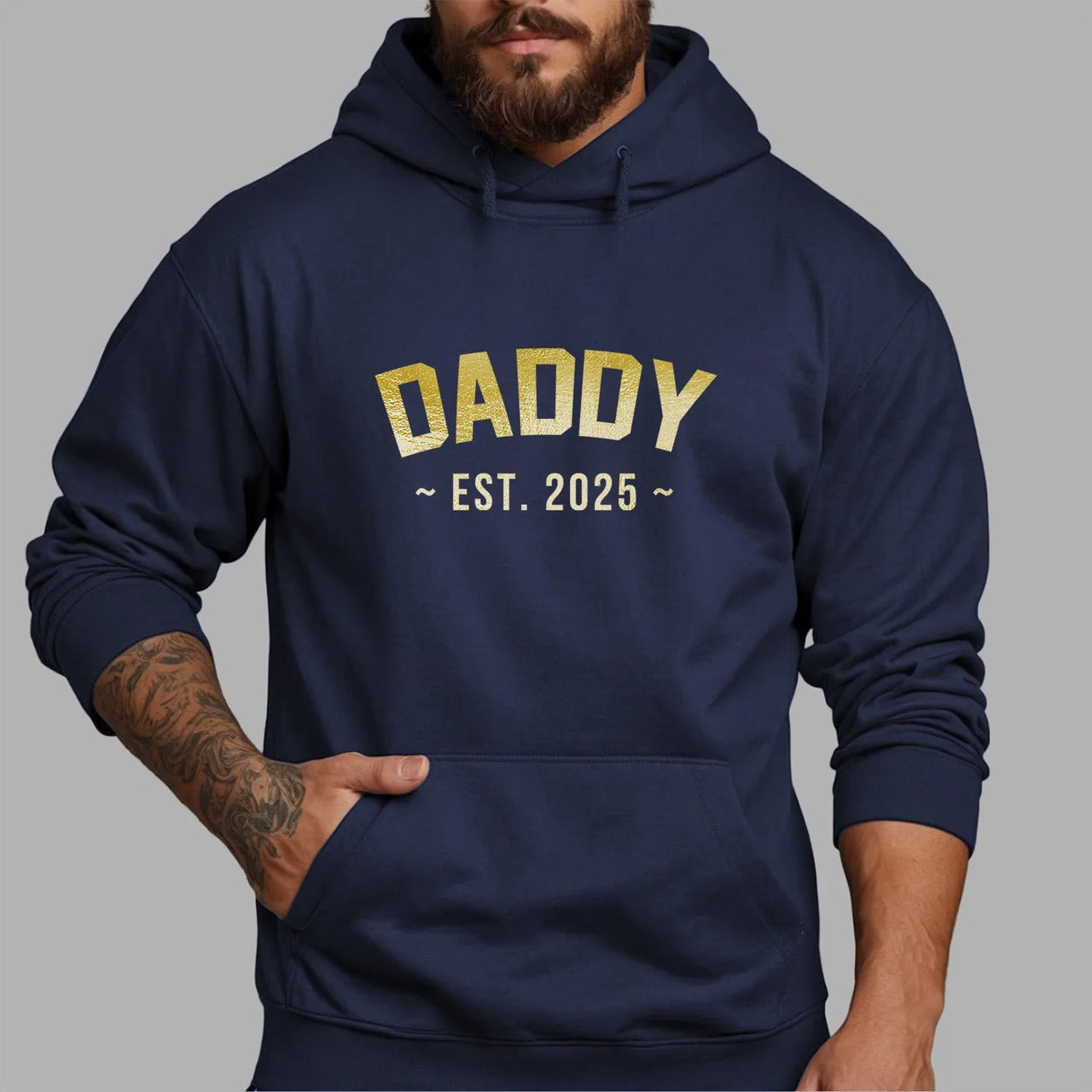 Customised Dad Hoodie - Father's Day Hoodie - New Father Present - Est. Year - DENMARY