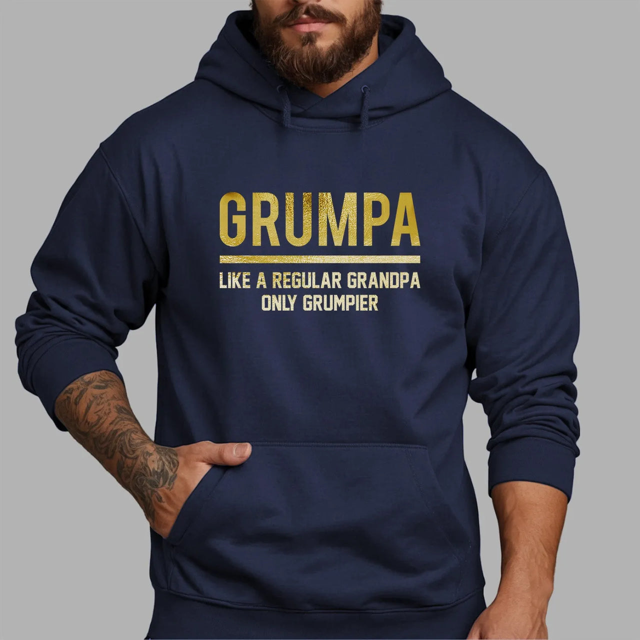 Humorous Grandad Hoodie - 'Grumpa' Slogan - Ideal Gift for Grandfathers - DENMARY