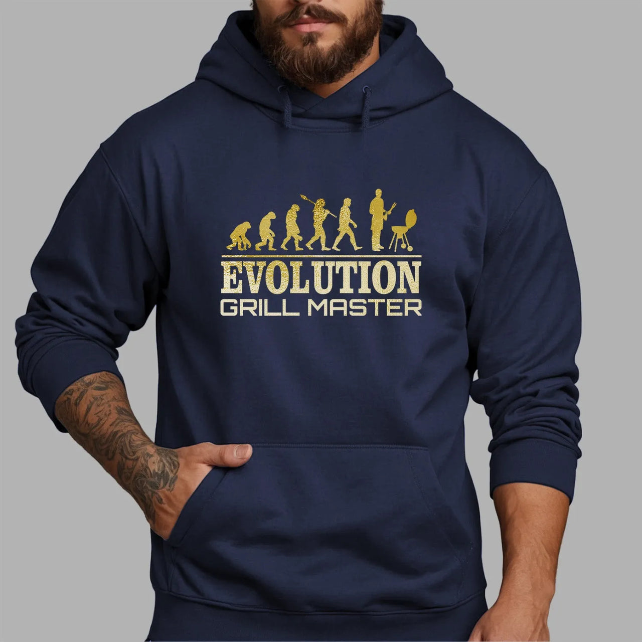 Grill Aficionado's Funny Evolution Hoodie – Ideal Gift for Dad, Husband, Uncle - DENMARY