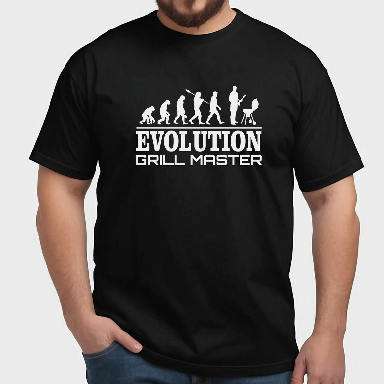 Grill Aficionado's Funny Evolution T-Shirt – Ideal Gift for Dad, Husband, Uncle - DENMARY