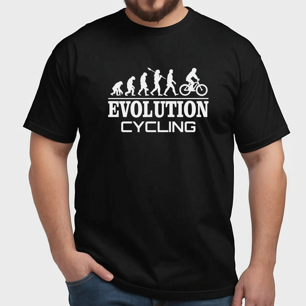 Cyclist's Evolution Humorous Tee - Men's Casual Cycling Shirt - Unique Gift Idea - DENMARY