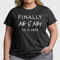 Thumbnail for Customised Newlywed Tee - 'Finally Mr & Mrs' - Celebratory Wedding Top - DENMARY