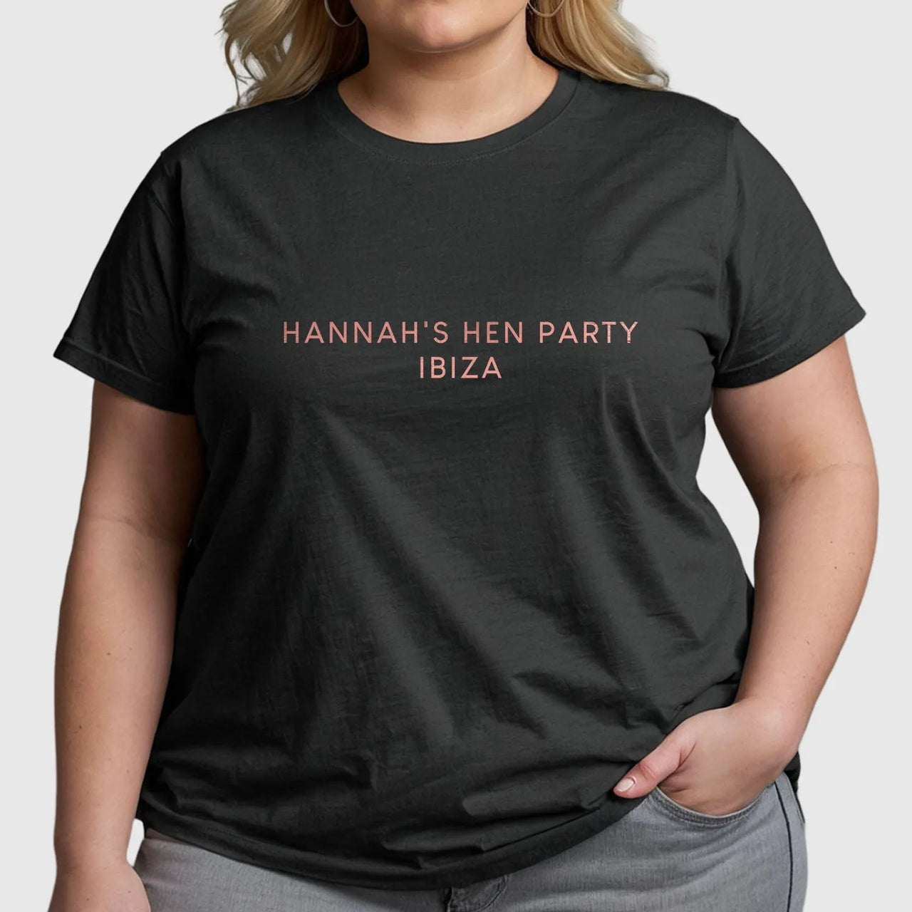 Customisable Hen Party T-Shirt for Ibiza Celebration in high-quality, breathable fabric, perfect for stylish and memorable hen parties.