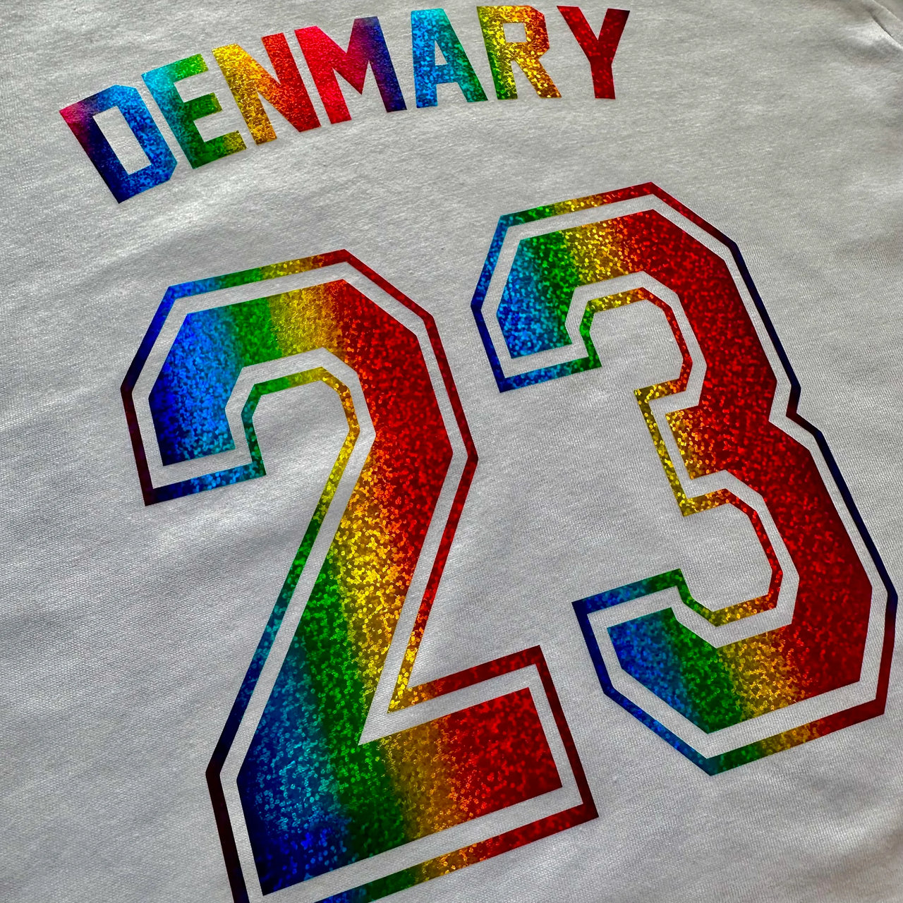 Custom Sport Numbers Iron-On Football T-Shirt Transfers | Player Name - DENMARY