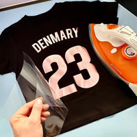 Thumbnail for Custom Sport Numbers Iron-On Football T-Shirt Transfers | Player Name - DENMARY