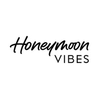 Flat artwork: black script 'Honeymoon' above capital 'VIBES' - iron-on vinyl transfer design