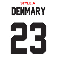 Thumbnail for Custom Sport Numbers Iron-On Football T-Shirt Transfers | Player Name - DENMARY