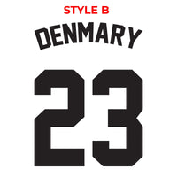 Thumbnail for Custom Sport Numbers Iron-On Football T-Shirt Transfers | Player Name - DENMARY