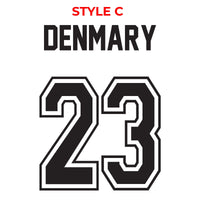 Thumbnail for Custom Sport Numbers Iron-On Football T-Shirt Transfers | Player Name - DENMARY