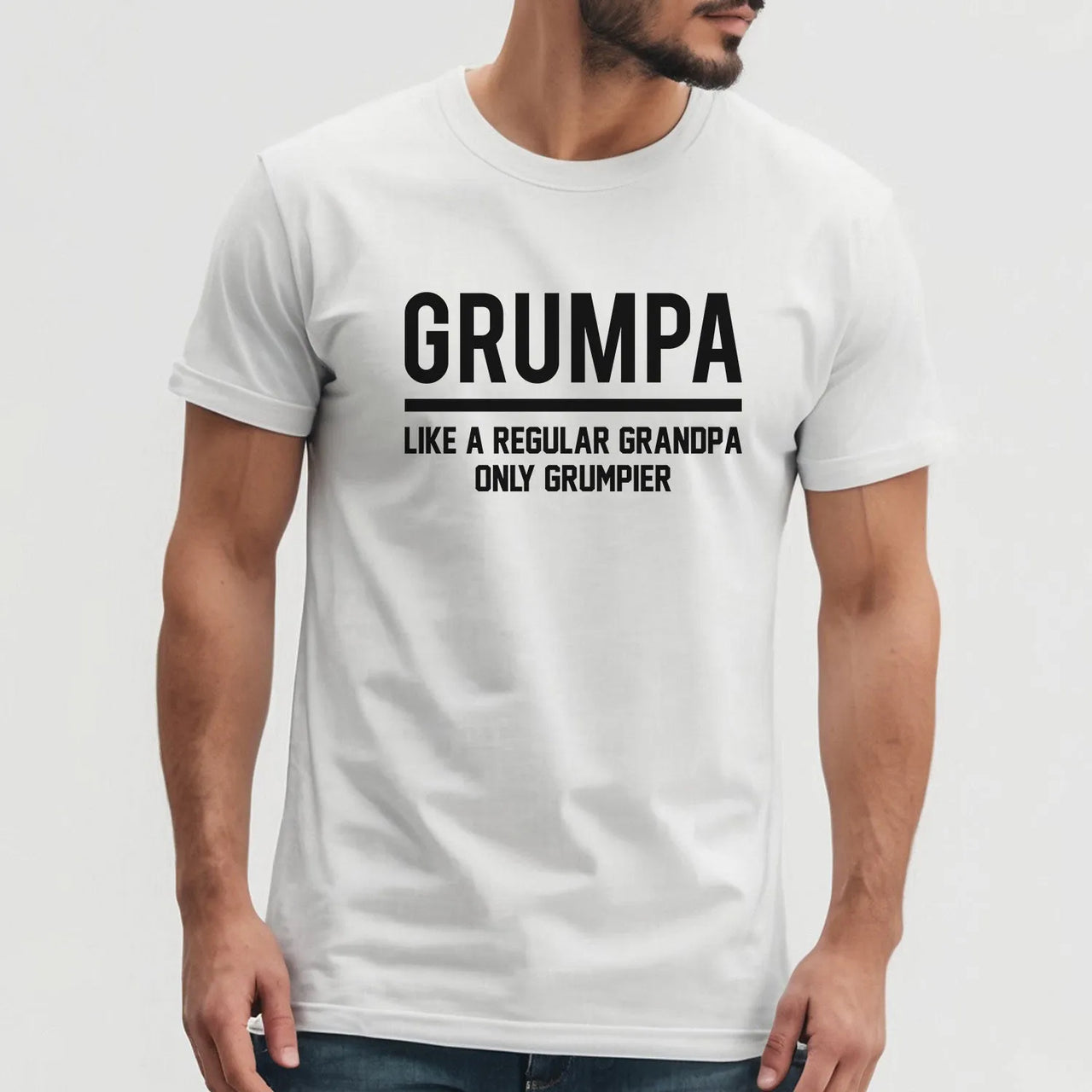 Humorous Grandad Tee - 'Grumpa' Slogan - Ideal Gift for Grandfathers - DENMARY