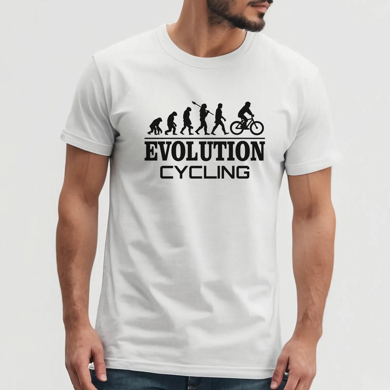 Cyclist's Evolution Humorous Tee - Men's Casual Cycling Shirt - Unique Gift Idea - DENMARY