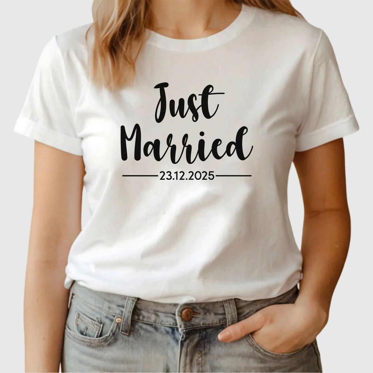 Customised Newlyweds T-shirt - Honeymoon Tee - For Couples - Celebration Design - DENMARY