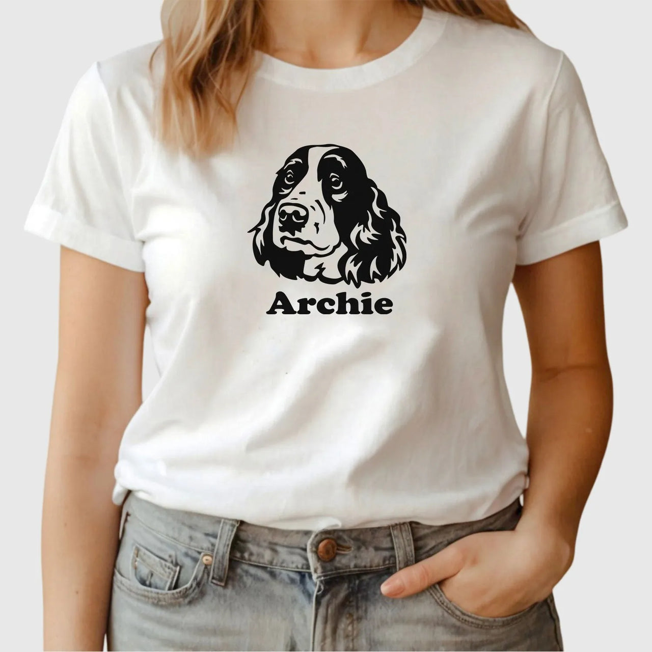 Custom Springer Spaniel Tee - Dog Lover Gift - Pet Owner Personalised Top - DENMARY