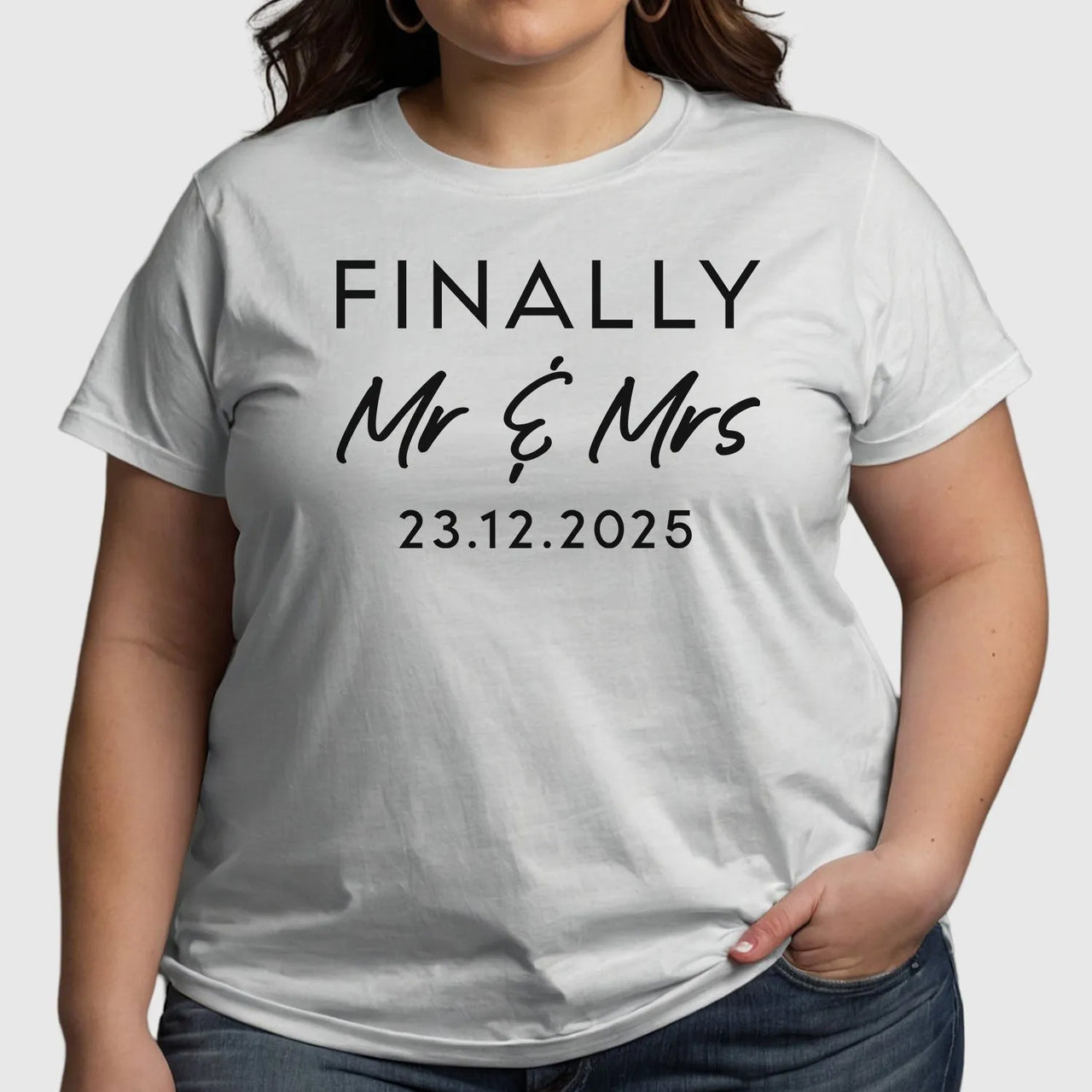 Customised Newlywed Tee - 'Finally Mr & Mrs' - Celebratory Wedding Top - DENMARY