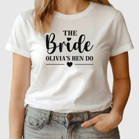 Thumbnail for Bespoke Hen Party T-Shirt - Bride-to-Be - Metallic Silver & Rose Gold - DENMARY