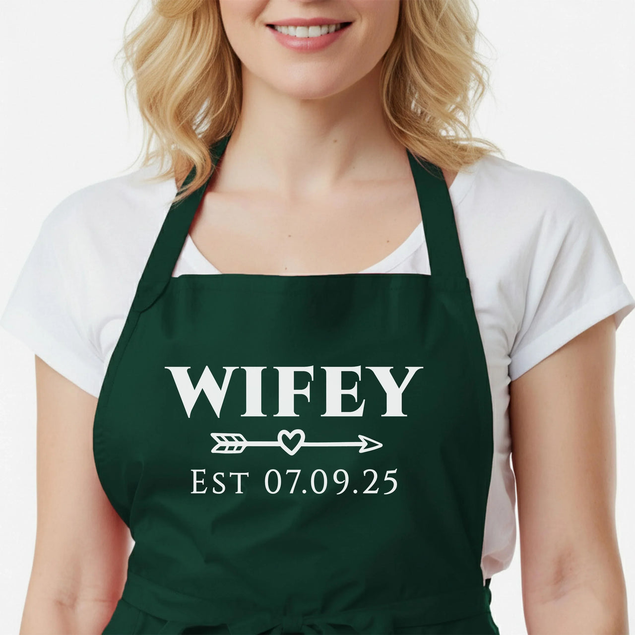 Personalised Couple Aprons – Matching Custom Name Aprons with Adjustable Fit