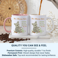 New Mummy Rules Personalised Mug – Koala Mum and Baby with Gentle Reminders – First Mother’s Day and Baby Shower Gift