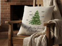 Personalised Family Christmas Tree Cushion - Festive Holiday Keepsake with All Your Names