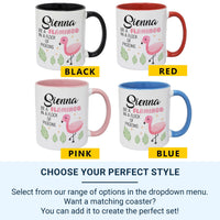 Flamingo Mug Personalised with Name and Quote _ Be a Flamingo in a Flock of Pigeons Gift