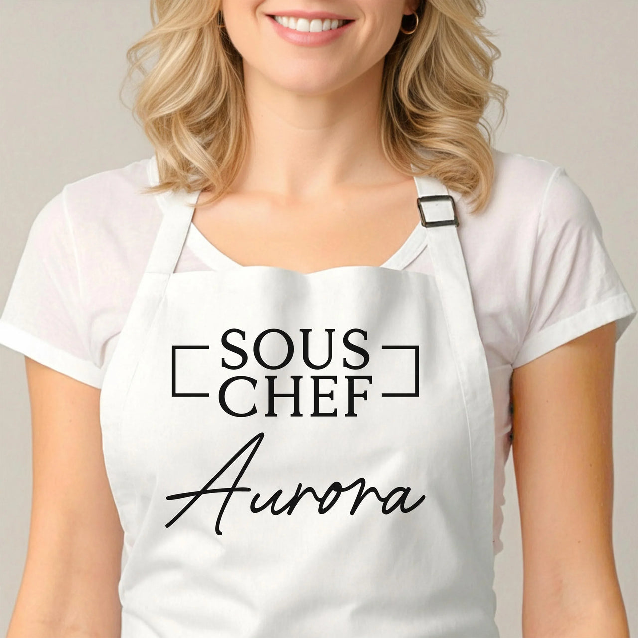 Matching Couple Aprons – Personalised Metallic & Glitter Print Kitchen Gift Set