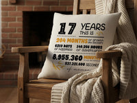 Personalised 17th Anniversary Cushion - Years of Happiness & Memories Keepsake