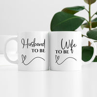 Engagement Matching Mugs for Couples - Husband & Wife To Be - His and Hers Gift - Perfect Joint Engagement Present