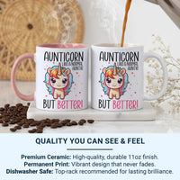 Aunticorn Mug – Funny Aunt Gift – “Like a Normal Auntie, But Better” Rainbow Unicorn for Birthdays and Just Because