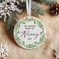 Memorial Christmas Ornament 2025 - First Without You Keepsake with Leaf Wreath