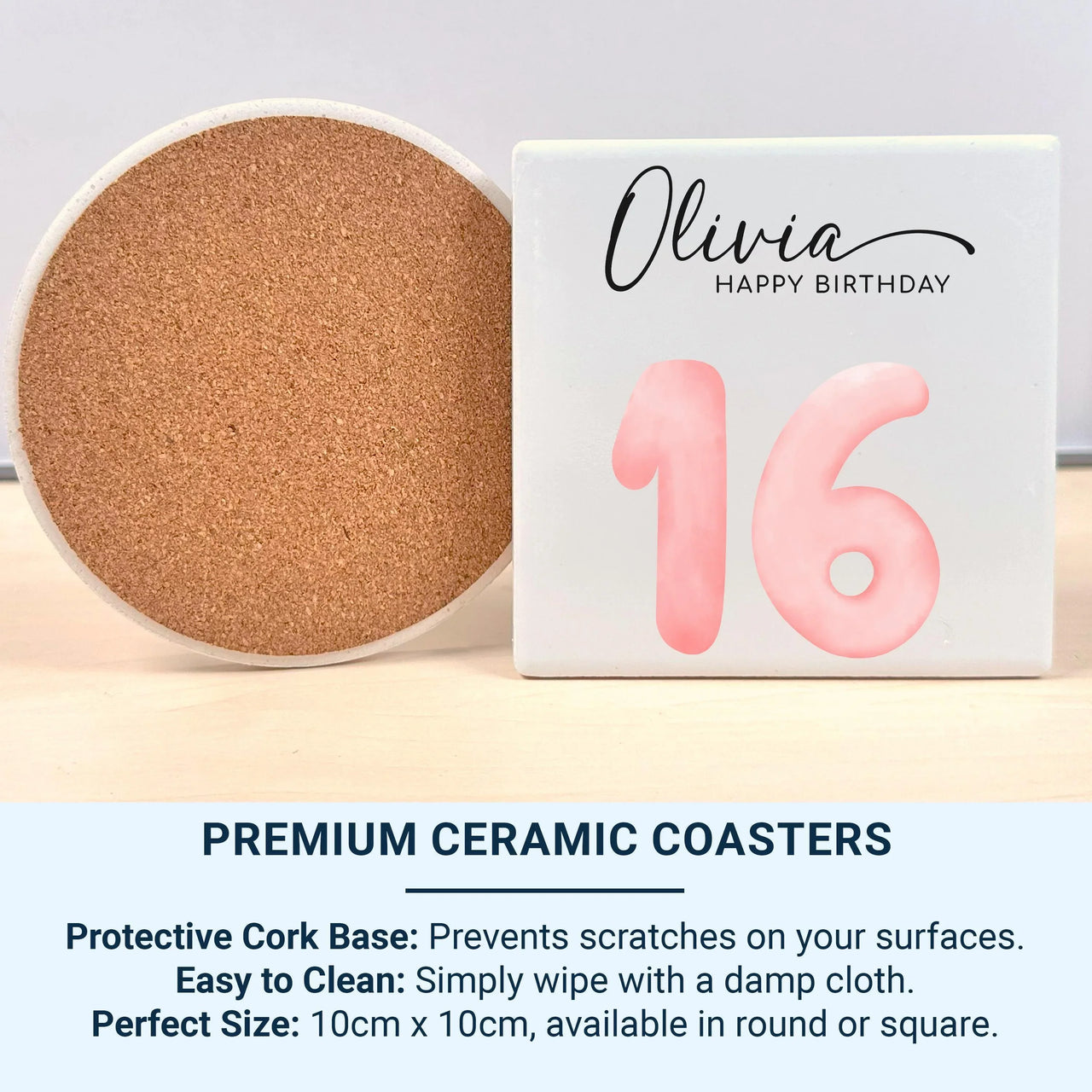 16th Birthday Personalised Mug – Script Name with Watercolour Number – Sweet Sixteen Milestone Keepsake and Party Morning Gift