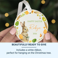 Easter Bunny Ornament 2026 - Colourful Egg Keepsake with Name for Spring Tree