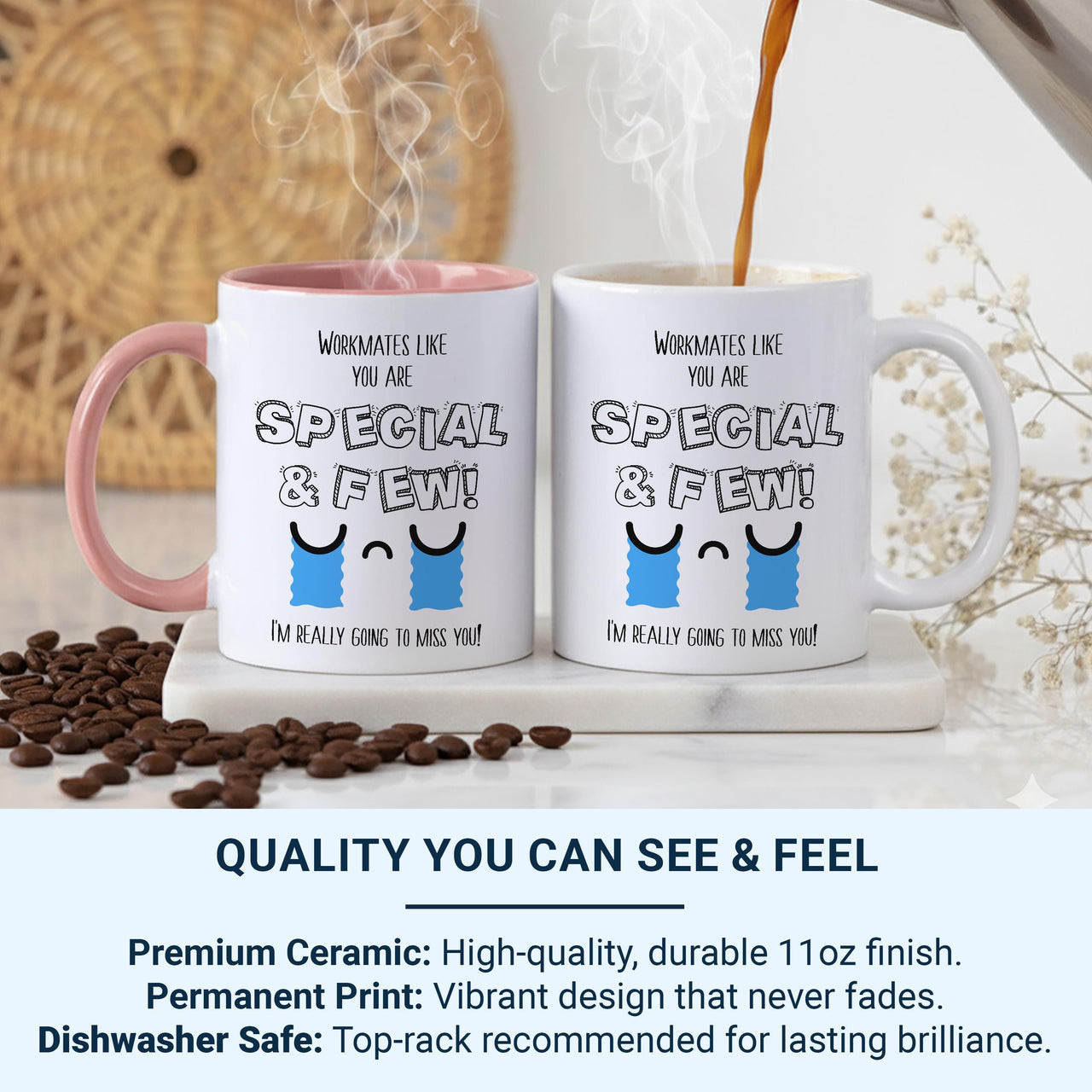 Workmates Like You Are Special Mug – Miss You Leaving Gift – Heartfelt Farewell Cup for Colleagues and Friends