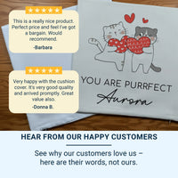 Personalised Cat Cushion – Custom Name Cushion | Romantic Cat Pillow Gift DENMARY