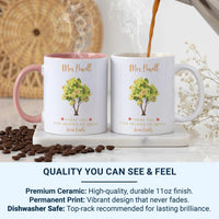 Personalised Teacher Mug – Thank You Gift With Custom Name & End of Term Note