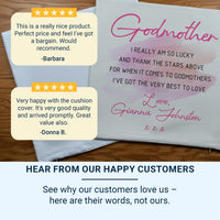 Personalised Godmother Cushion with Heartfelt Message - Thank-You Keepsake from a Loving Godchild or Family