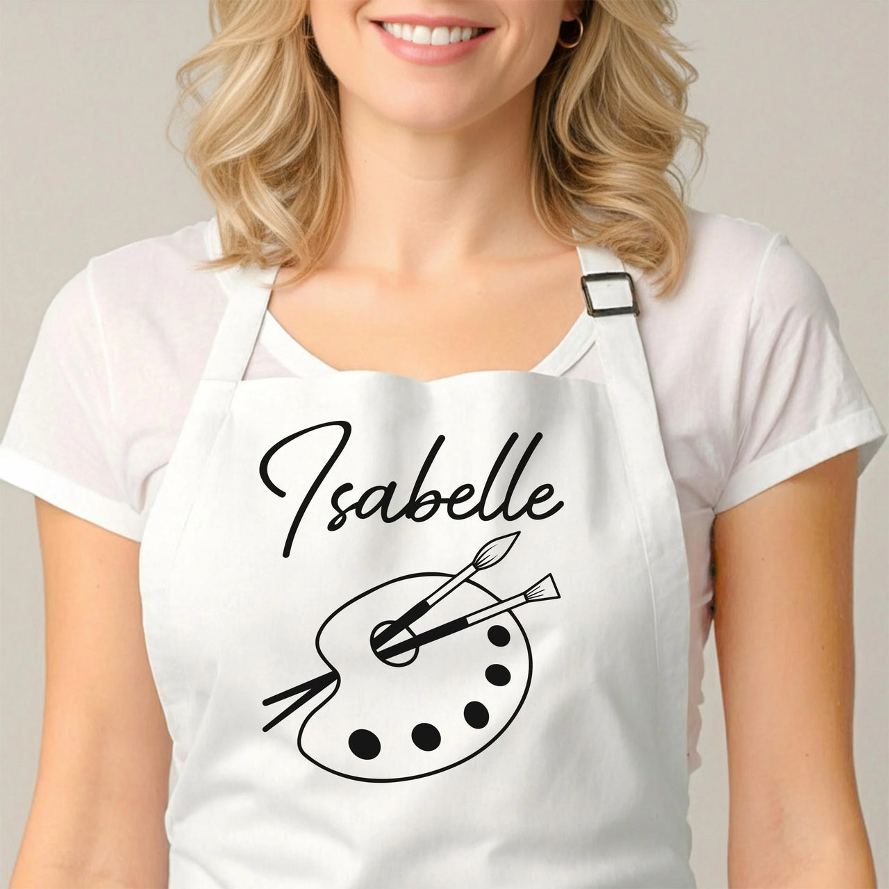 Personalised Painting Apron - Custom Name, Adjustable Fabric, Durable Cotton Blend