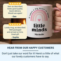 Personalised Teacher Mug - Big Heart Little Minds | Rainbow Heart Design Gift