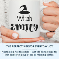 Personalised Witch Mug – Custom Name Ceramic Coffee Cup | Halloween Gift