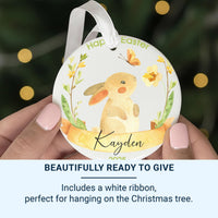 Easter Bunny Ornament 2025 - Watercolour Butterfly Keepsake with Name & Year