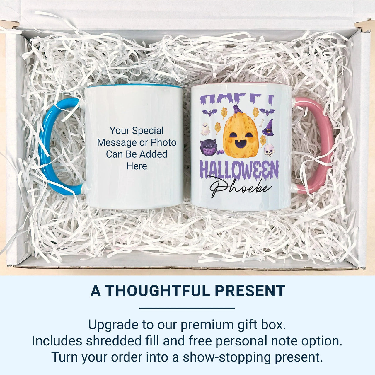 Personalised Halloween Mug – Cute Pumpkin Ghost Kids Cup | Microwave Safe