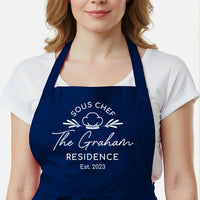 Matching Couple Aprons – Personalised Cooking Aprons With Adjustable Neck Strap