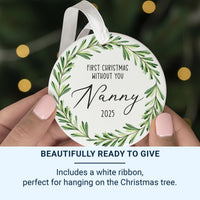 Memorial Christmas Ornament 2025 - First Without You Keepsake with Leaf Wreath