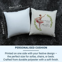 Personalised Ballet Cushion – Custom Ballet Pillow | Girls Bedroom Decor