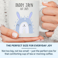 New Daddy Mug – Personalised Name and EST. 2025 – Cute Character Design for Baby Shower and First Father’s Day
