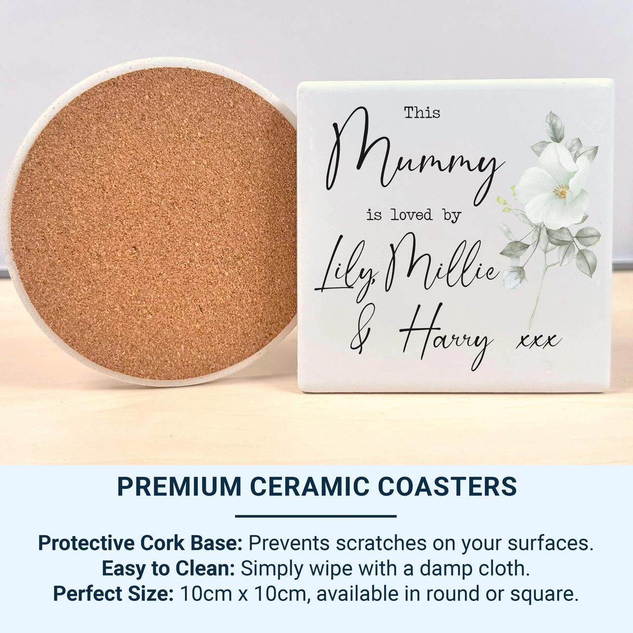 Personalised Mummy Mug – Custom Name Mug with Floral Detail | Gift for Mum