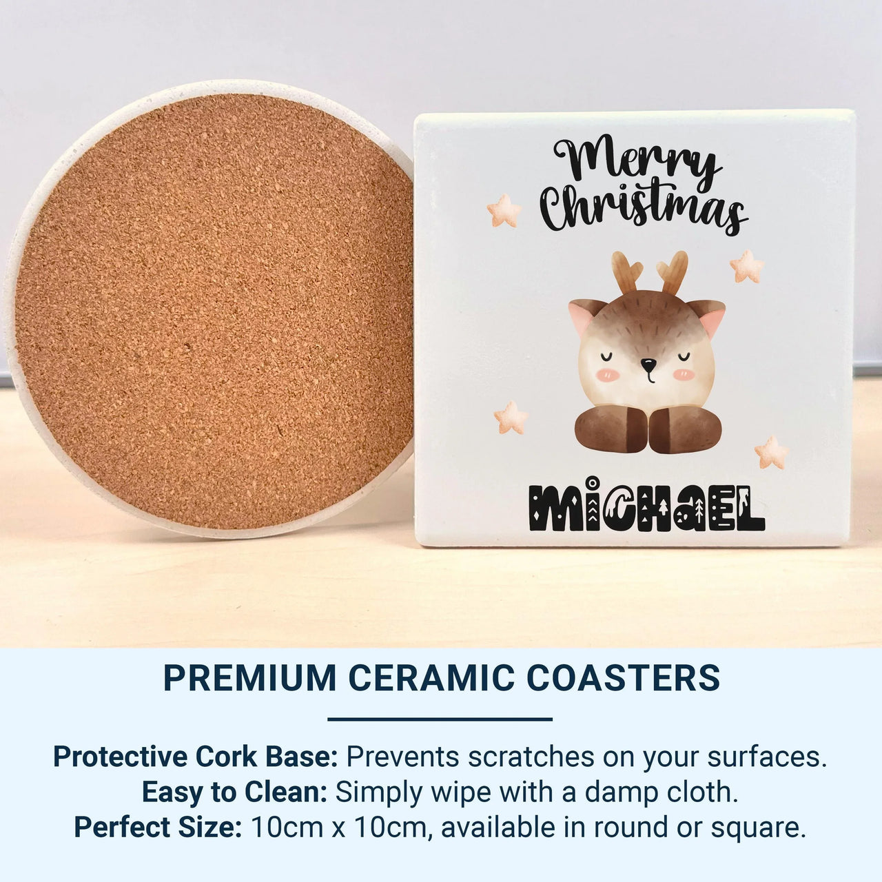 Personalised Christmas Mug – Kids Holiday Mug with Custom Name & Festive Stars