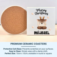 Personalised Christmas Mug – Kids Holiday Mug with Custom Name & Festive Stars