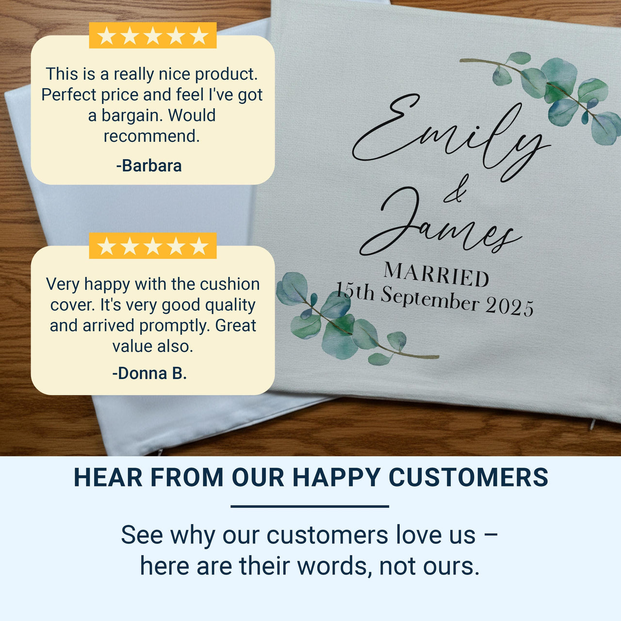 Personalised Just Married Wedding Cushion, Anniversary Gift for Couple, Newlywed Present from Family or Friend, Linen Pillow Case